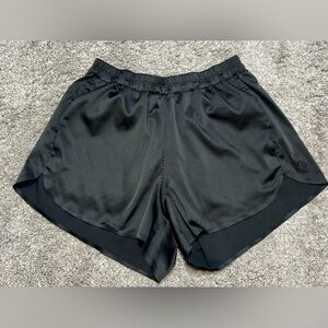 Lululemon Satin Glossy Running Shorts-
Black- Size 4